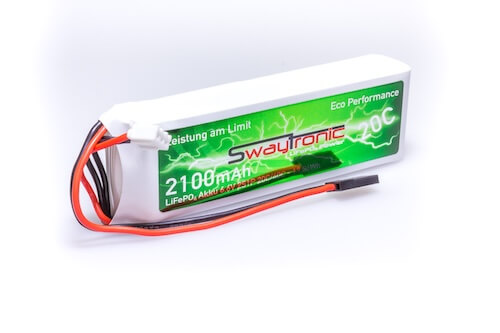 SWAYTRONIC LiFePO4 2S 6.6V 2100mAh 20C/40C JR